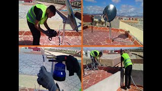 Installer un parabole fixe sur Nilesat AZ  travail professionnel  lnb black ultra satellite sab [upl. by Cho]