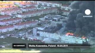 A warehouse burns in Warsaws suburbs [upl. by Adnerak]