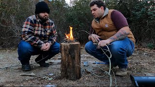 100 Walmart Camping Challenge in 24F Weather funny fail subscribe camping challenge [upl. by Nimesay]