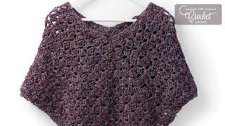 Crochet Snug As A Hug Poncho  EASY  The Crochet Crowd [upl. by Haiel]