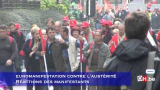 Réactions après lEuromanifestation contre laustérité [upl. by Ahsiki]