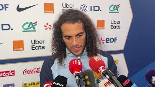 La réaction de Mattéo Guendouzi après la victoire de l’équipe de France face à la Belgique [upl. by Zacek611]