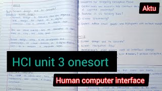 HCI unit 3 aktu onesort।। cse walehuman computer interface important questions [upl. by Sigvard]