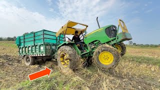 आज तो बुरा फस गया John Deere 5050 D Trolley के साथ Eicher 485 Paddy Thresar [upl. by Massie98]