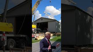 Pole Barn Lifting polebarn construction trump renovation barn shorts [upl. by Ambrose457]