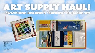 ART SUPPLY HAUL ✨ Plus Swatching Holbein Irodori Artists’ Gouache  Summer Set [upl. by Stanton]