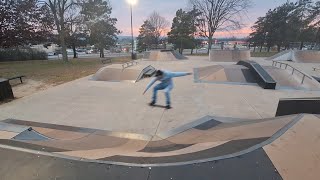 Frontside Ollie Slant To Quarterpipe Transfer At The Onalaska Wisconsin Skatepark  Brandon Hanson [upl. by Enamrahs850]