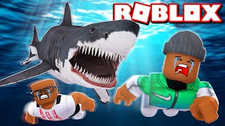 2 PLAYER MEGALODON SHARK ATTACK IN ROBLOX [upl. by Gnidleif]