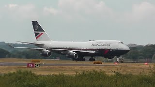 British Airways 747436 GBNLY Start up Taxi and Take off Bournemouth Airport [upl. by Duile]