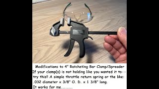 4quot Ratcheting Bar Clamp Spreader Spring Mod [upl. by Odarnoc]