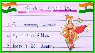 Republic Day Speech in English 2024  Speech On Republic Day in English [upl. by Atilam752]