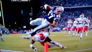 Gronkowski almost breaks neck MNF 11212011 [upl. by Damas]