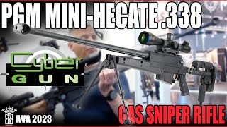 IWA 2023  SampT PGM MiniHecate 338 Cybergun  Airsoft Deutsch [upl. by Haldeman]