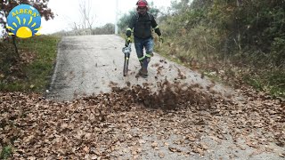 INCREDIBILE QUANTITA DI FOGLIE PROVO IL  POTENTE SOFFIATORE ELETTRICO A BATTERIA SE LA CAVA [upl. by Meingoldas]