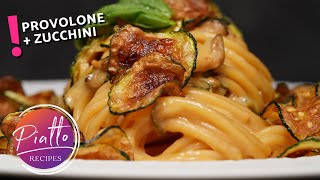 Provolone Pasta with Fried Zucchini  Cheesy and Easy Recipe [upl. by Gilus]