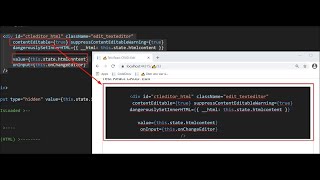 🧪 React HTML Editor Div Field with ContentEditable state and innerHTML [upl. by Atoiyanap]