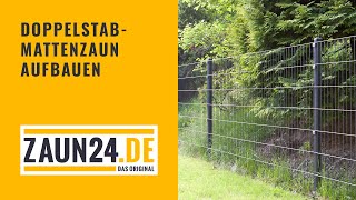 Doppelstabmattenzaun aufbauen  Montagevideo  ZAUN24 [upl. by Komarek]