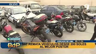 ¿Autos desde mil soles SAT remata más de 260 vehículos al mejor postor [upl. by Winifred235]