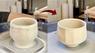 823 Making a Wiggle Wire Faceted Teabowl with HsinChuen Lin 林新春 多面形茶碗製作示範 [upl. by Odama]