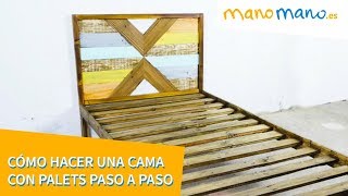 Cómo hacer una cama con palets paso a paso ManoMano ES [upl. by Ayotol678]