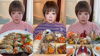 Seafood 176Peony shrimp 🦐🦐🦐 Crab 🦀 oyster 🦪 Big lobster 🦞 Seafood 🦞🦞 mukbang seafood eating [upl. by Assyle]