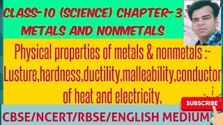 Class 10th science Chapter 3  Physical properties of metals and Nonmetals [upl. by Aloivaf]