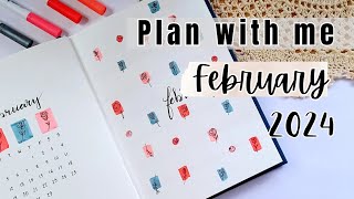 Plan with me February  Bullet Journal Setup 2024 [upl. by Justinn529]