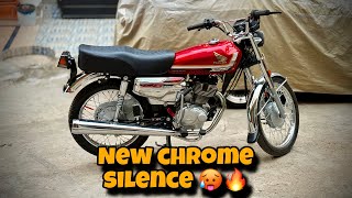 Honda 125 new model 2025  New Chrome Silence lagwa liya Sound ka maza aa gaya 🔥 [upl. by Rexferd]