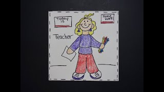 Lets Draw Community Helpers Teacher [upl. by Sergias806]