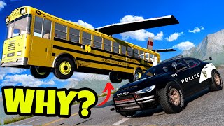 We Used the WEIRDEST Cars for EPIC Police Chases in BeamNG Drive Mods [upl. by Hanfurd]