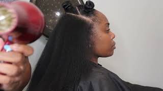 Silk Press on Natural Hair  Curly to Silky [upl. by Teemus]