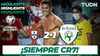 Highlights  Portugal 21 Rep Irlanda  UEFA European Qualifiers 2021  TUDN [upl. by Tichon]