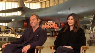 Captain Marvel Jude Law and Gemma Chan Talk Empowerment Exclusive [upl. by Hound]