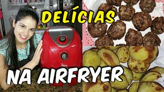 PREPARANDO BATATA DOCE  BOLINHO DE CARNE FRITOS NA AIRFRYER [upl. by Enelahs]