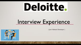 Deloitte Interview experience for java interview softwaredeveloper java [upl. by Animsay]