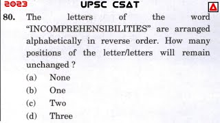 The Letters Of The Word quotINCOMPREHENSIBILITIESquot Are Arranged Alphabetically In Reverse Order How [upl. by Esdnil]