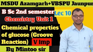 Chemical properties of glucose Groove Reaction B Sc 2nd semester chemistry MSDUVBSPU [upl. by Etterraj548]