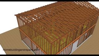 Two Story House Framing Part Two  Gable Roof and Garage [upl. by Intruoc]