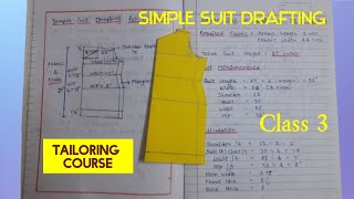 Class3  simple suit drafting Tailoring course in telugu Theory class ojasvicreations [upl. by Leyes]