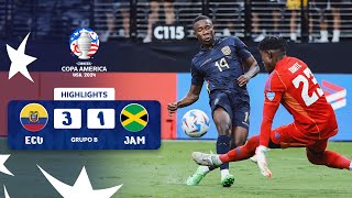 ECUADOR 31 JAMAICA  HIGHLIGHTS  CONMEBOL COPA AMÉRICA USA 2024™ [upl. by Aihn]