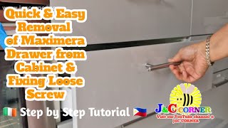 How to Remove IKEA MAXIMERA Drawer from Cabinet and Fixing the Loose Srew 😍 JnC Corner [upl. by Ballard]