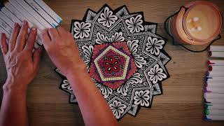 Quietly Cinematic Coloring ✨ ASMR ✨ No Talking Reduced brightnes Mandala Star 🌟 🎨 [upl. by Marcellus]