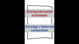 Stichpunktzettel schreiben  Vortrag  Referat halten [upl. by Arocet]