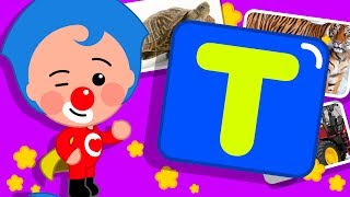 Letra T Te  Gira y Aprende Palabras con Plim Plim  Infantil 4K Ultra HD [upl. by Kevin]