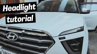 Hyundai Creta Headlight Operation Guide  Complete Tutorial car hyundai creta headlight guide [upl. by Ltihcox]