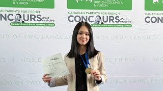 Provincial Gold Medal Winner  French Public Speaking Competition Concours d’art oratoire 2023 [upl. by Adnael]