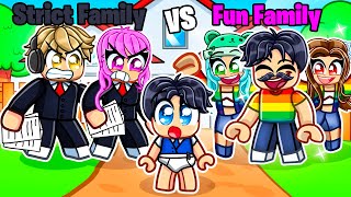 STRICT FAMILY vs FUN FAMILY In Roblox SNAPCHAT [upl. by Akirre]