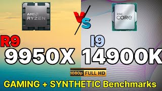 R9 9950X VS I9 14900K VS R9 7950X GAMING SYNTHETIC TEST AMD RYZEN 9950X NEW ZEN5 CPU  RTX 4090 [upl. by Terrill703]