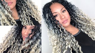 PROTECTIVE STYLE  TRENDY TRESSES CROCHET HAIR IN WHITE BLONDE [upl. by Atibat]