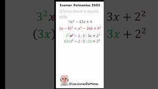 Factorizar polinomios con las expresiones notables 🔥Examen de polinomios 6a [upl. by Cristiona]